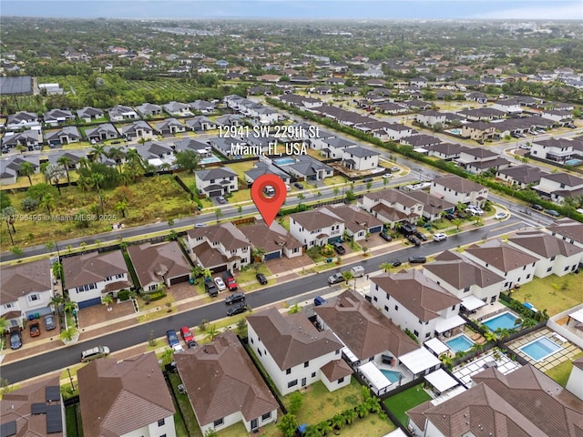 drone / aerial view featuring a residential view