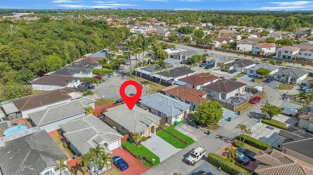 drone / aerial view featuring a residential view