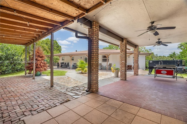 view of patio / terrace with a ceiling fan