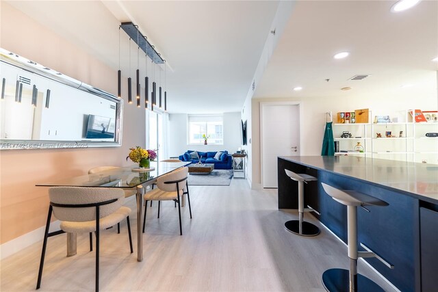 665 NE 25th St Unit 2301, Miami, FL 33137 - dining space with light wood finished floors and recessed lighting