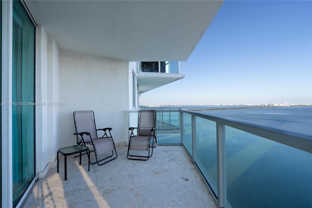 balcony with a water view