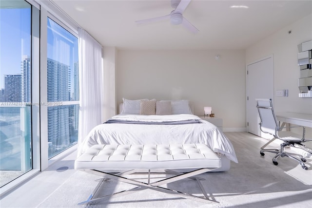 bedroom featuring a ceiling fan