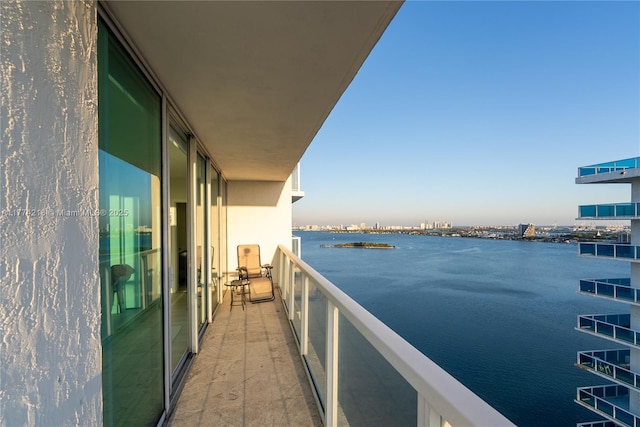 balcony with a water view
