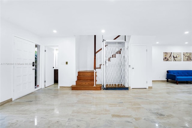 406 Saint Andrews Rd Unit 53, Hollywood, FL 33021 - foyer entrance with stairs and recessed lighting