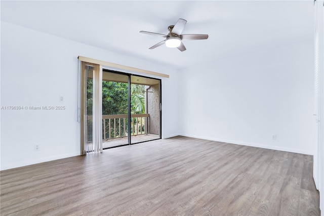 406 Saint Andrews Rd Unit 53, Hollywood, FL 33021 - unfurnished room with wood finished floors, baseboards, and ceiling fan