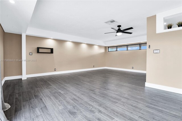 406 Saint Andrews Rd Unit 53, Hollywood, FL 33021 - interior space with wood finished floors, visible vents, baseboards, and a ceiling fan