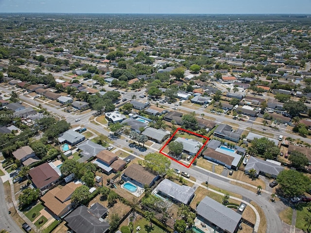 drone / aerial view with a residential view