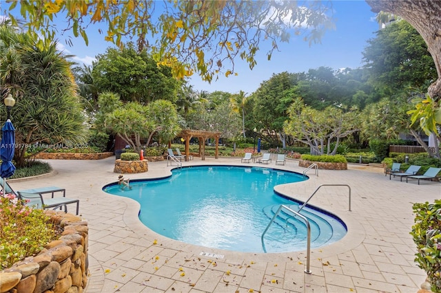 2000 Towerside Ter Unit 710, Miami, FL 33138 - community pool featuring a pergola, a patio area, and view of scattered trees