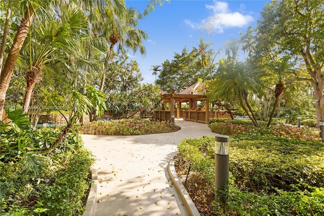 view of community with a gazebo