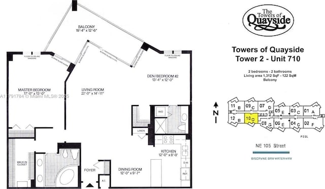 2000 Towerside Ter Unit 710, Miami, FL 33138 - view of home floor plan