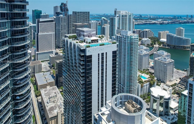 view of city with a water view