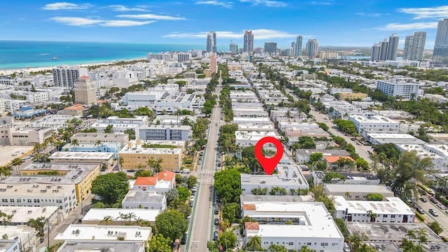 1300 Pennsylvania Ave Unit 104, Miami Beach, FL 33139 - aerial view featuring a water view and a view of city