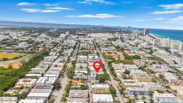 1300 Pennsylvania Ave Unit 104, Miami Beach, FL 33139 - drone / aerial view with a city view and a water view