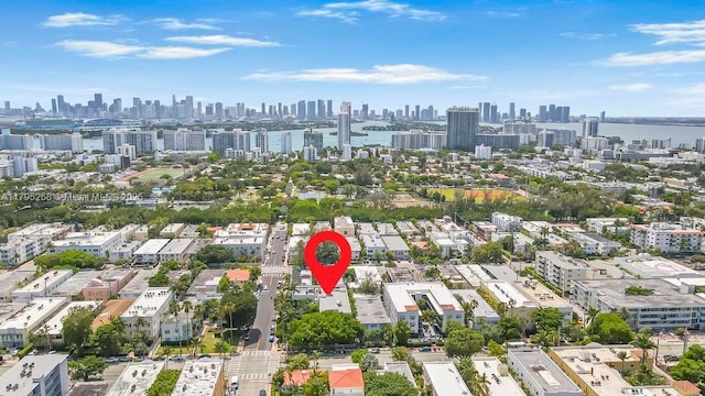 1300 Pennsylvania Ave Unit 104, Miami Beach, FL 33139 - bird's eye view featuring a water view and a view of city
