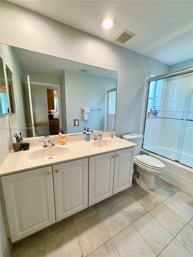 16724 NW 8th St, Pembroke Pines, FL 33028 - bathroom with a sink, double vanity, toilet, and visible vents