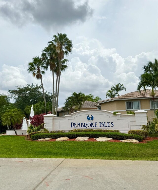 16724 NW 8th St, Pembroke Pines, FL 33028 - community sign with a yard
