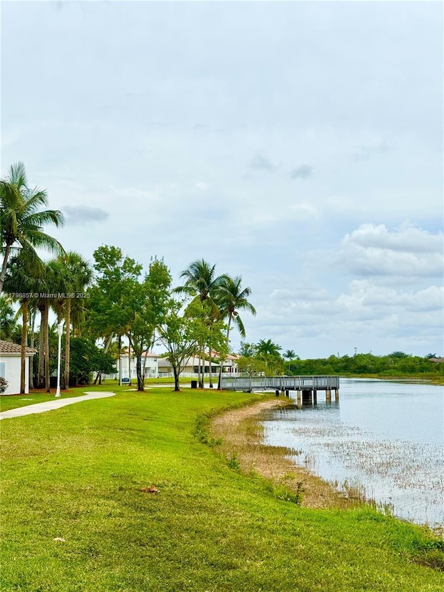 16724 NW 8th St, Pembroke Pines, FL 33028 - view of community featuring a yard and a water view