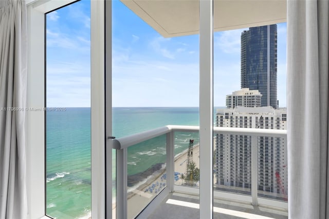 balcony with a water view