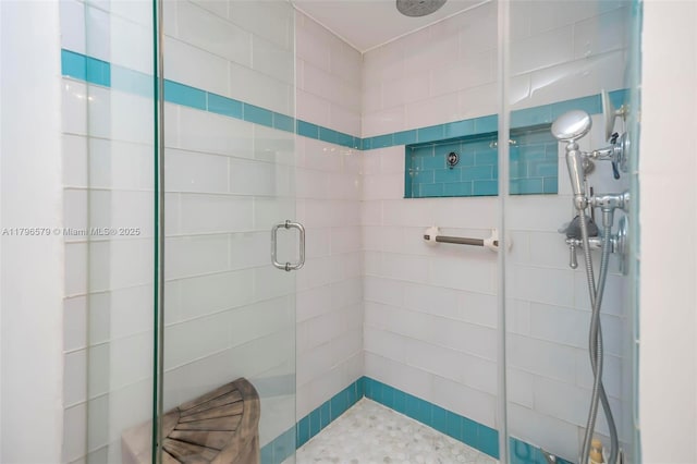 bathroom featuring a stall shower
