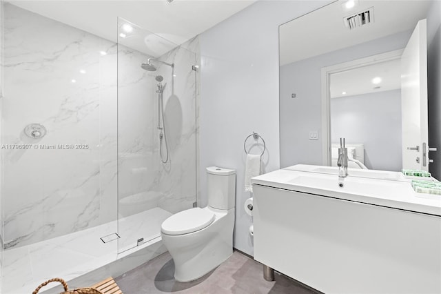 2020 NE 121st Rd, North Miami, FL 33181 - full bath with toilet, visible vents, a marble finish shower, and vanity