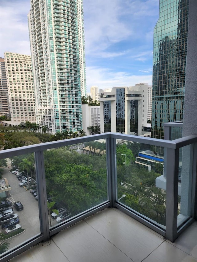 balcony featuring a view of city