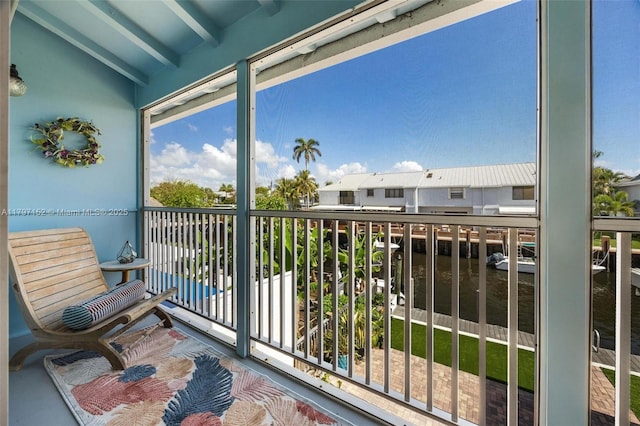 balcony with a water view