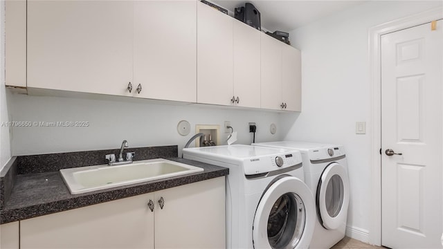 17739 SW 54th St, Miramar, FL 33029 - laundry room featuring a sink, separate washer and dryer, and cabinet space