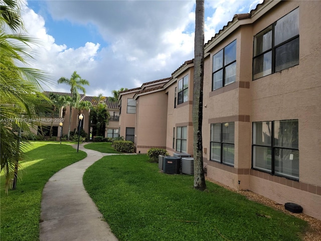 view of property's community with a yard
