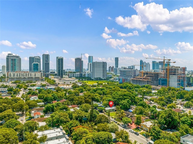 bird's eye view featuring a view of city