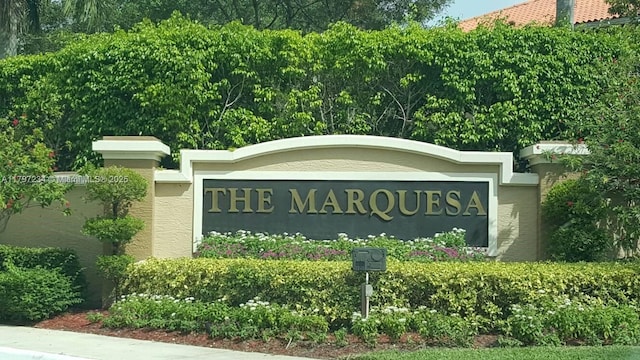 view of community sign