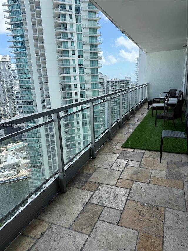 balcony with a city view