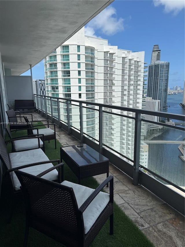 balcony with a view of city