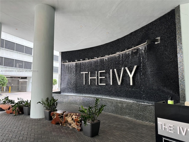 view of community sign