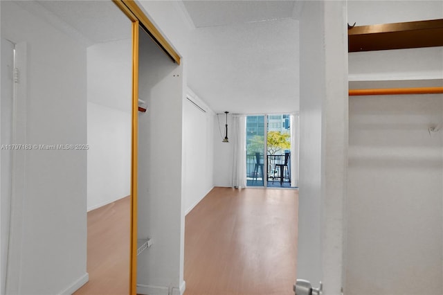 corridor with wood finished floors