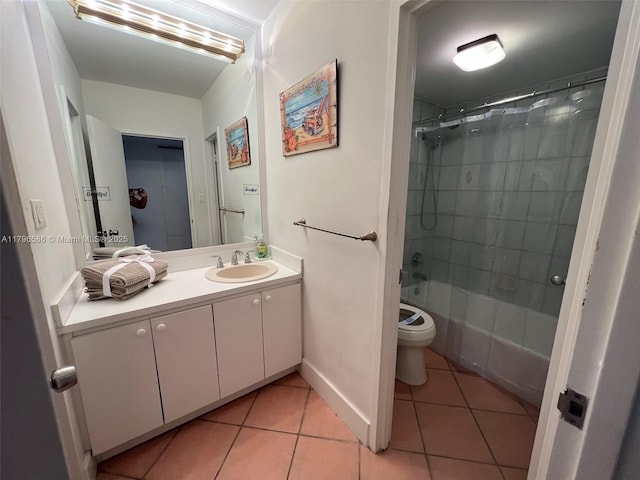 100 Lincoln Rd Unit 1209, Miami Beach, FL 33139 - full bath with toilet, baseboards, tile patterned flooring, vanity, and washtub / shower combination
