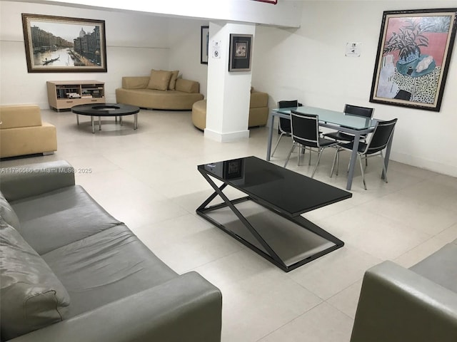 100 Lincoln Rd Unit 1209, Miami Beach, FL 33139 - living area with light tile patterned floors and baseboards