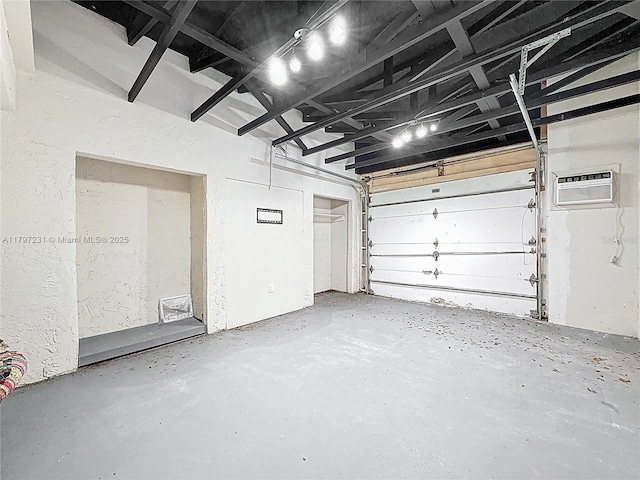 garage with a wall unit AC