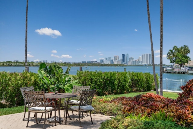 10301 E Broadview Dr, Bay Harbor Islands, FL 33154 - water view featuring skyline