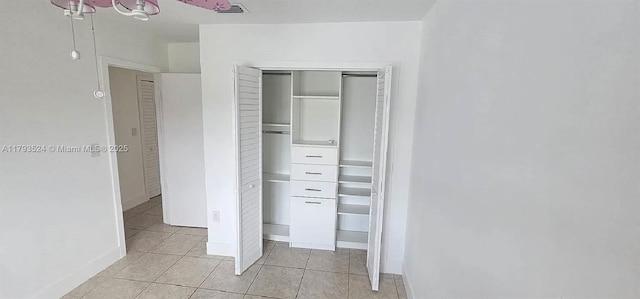 14661 SW 50th St, Miami, FL 33175 - unfurnished bedroom featuring baseboards, a closet, light tile patterned flooring, and visible vents