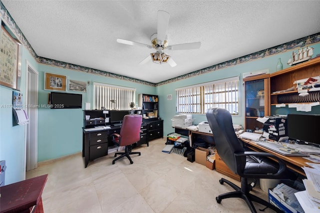 1243 Funston St, Hollywood, FL 33019 - office space with ceiling fan and a textured ceiling
