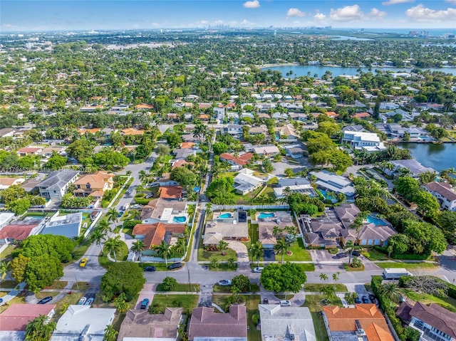 1243 Funston St, Hollywood, FL 33019 - drone / aerial view with a water view and a residential view