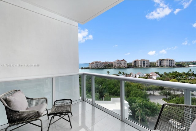 balcony with a water view