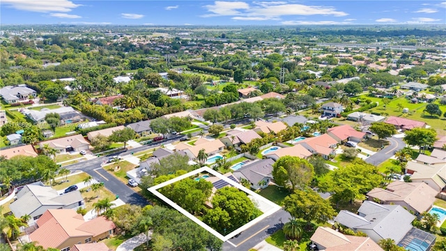 drone / aerial view with a residential view