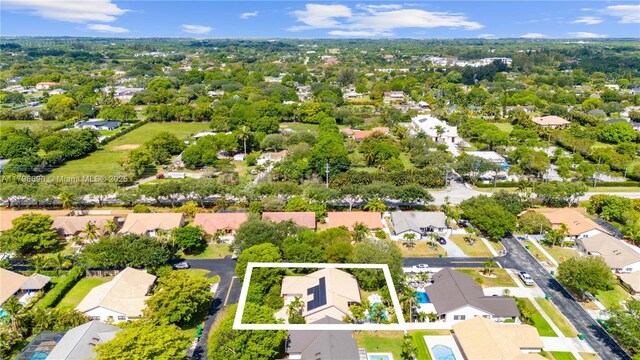 drone / aerial view with a residential view