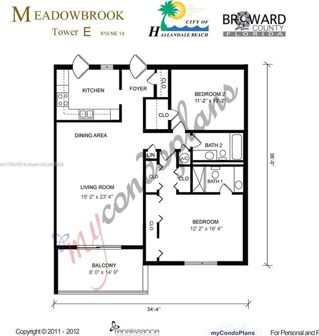 619 NE 14th Ave Unit 507, Hallandale Beach, FL 33009 - home floor plan