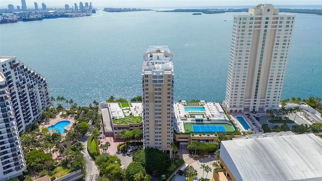 770 Claughton Island Dr Unit 1114, Miami, FL 33131 - view of urban area featuring a pool and a large body of water