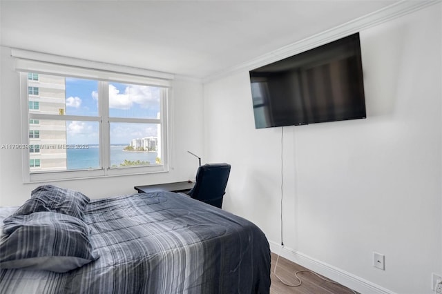 770 Claughton Island Dr Unit 1114, Miami, FL 33131 - bedroom with wood finished floors and crown molding