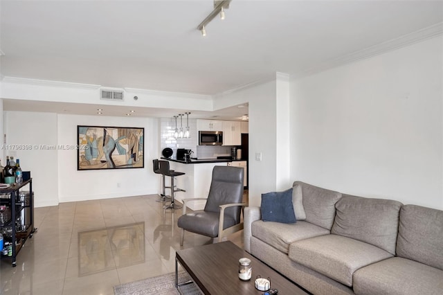 770 Claughton Island Dr Unit 1114, Miami, FL 33131 - living area with tile patterned flooring and ornamental molding