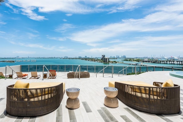 488 NE 18th St Unit 208, Miami, FL 33132 - patio / terrace featuring a water view and a view of skyline