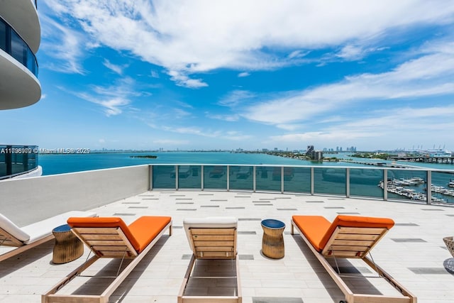 488 NE 18th St Unit 208, Miami, FL 33132 - patio / terrace with a water view and a view of city